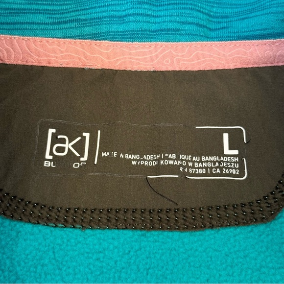 Burton AK Women’s Turbine 1/4 Zip Fleece Sweater Pullover Teal & Pink Size Large - Picture 9 of 14